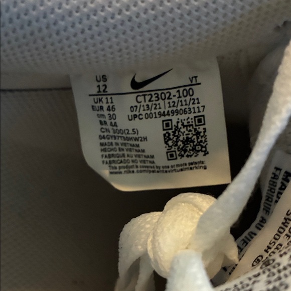 Nike Air Force 1 Men's White and Black Sneakers - Picture 5 of 6